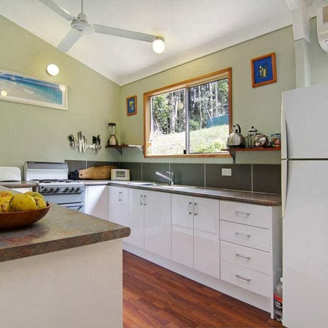 kitchen in liveable shed