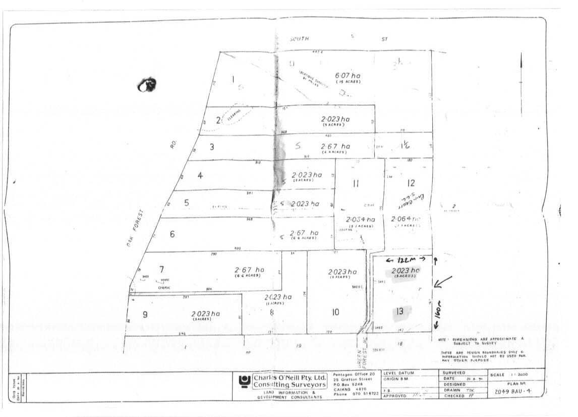 126 Green Forest Road – lot sizes